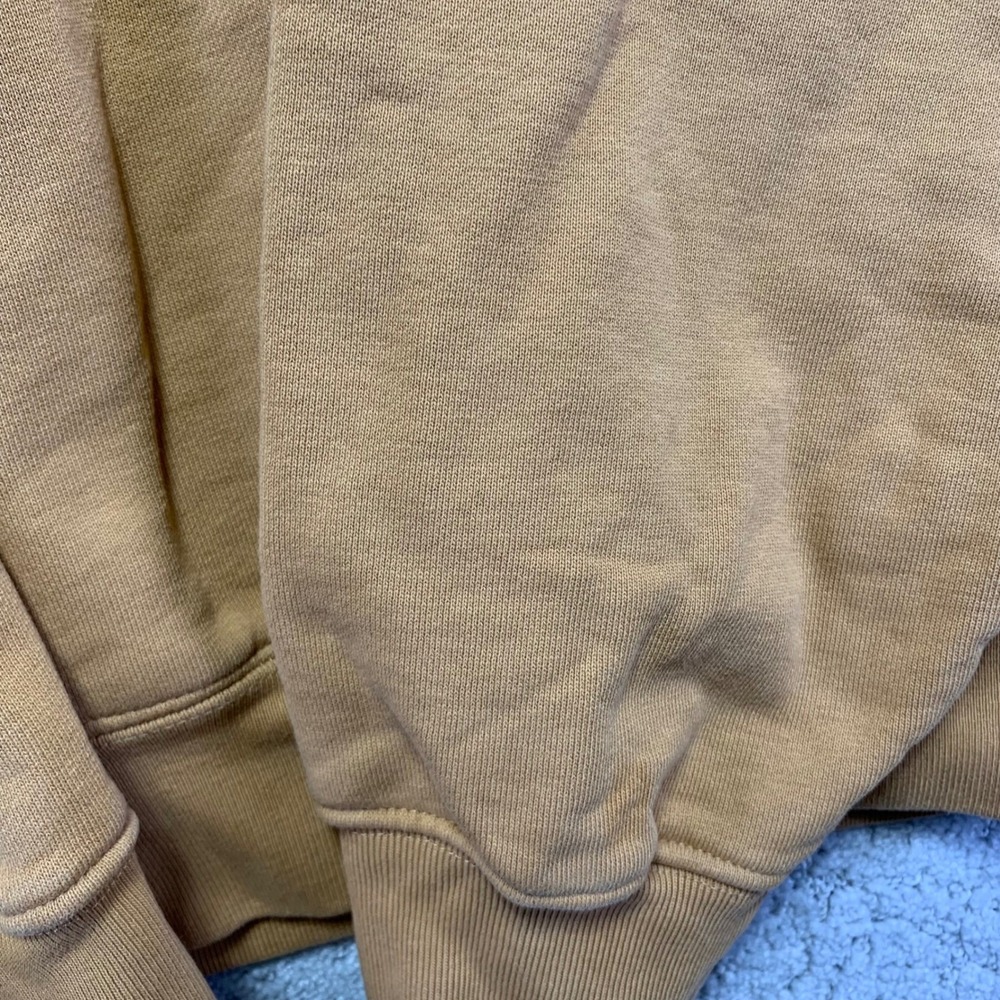 H&M Blank Staple Hoodie XS Yellow Orange Sweatshirt Pullover Heavy Oversized - Picture 4 of 13